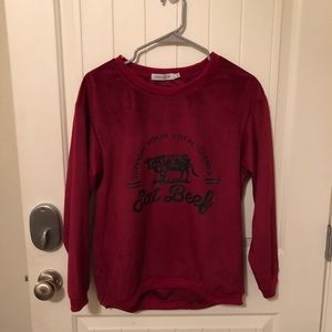 Eat beef red sweatshirt